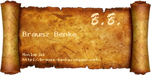 Brausz Benke névjegykártya